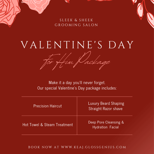 Valentine's day package at Sleek N Sheek in Owing  Mills, MD